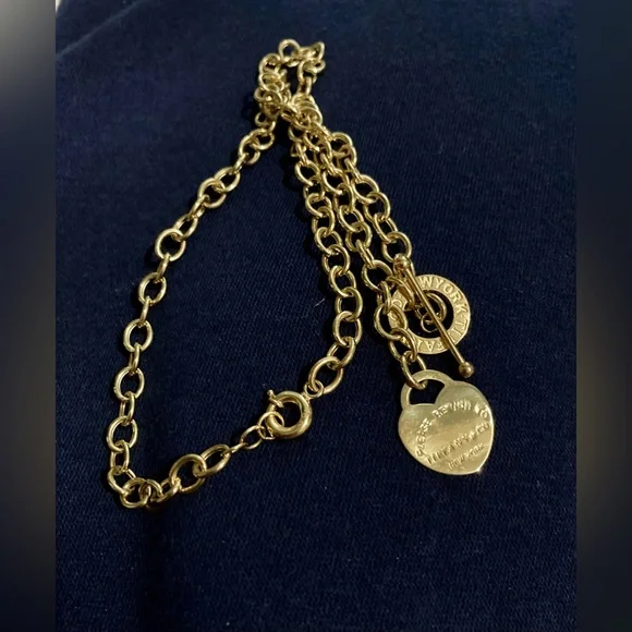 18k solid Saudi gold Tiffany and Co inspired necklace